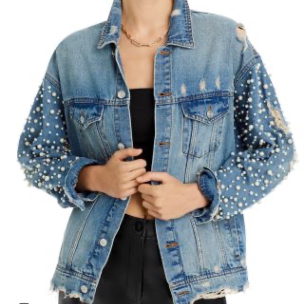 Sunset and Spring Pearl Denim Jacket